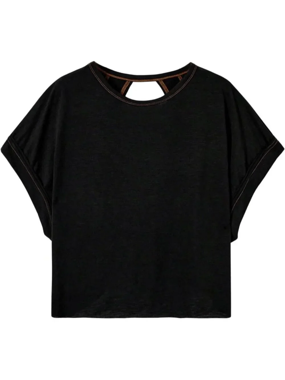 Women's Solid Black Open Back Tops Workout Backless Casual Athletic Shirts - Picture 2 of 4